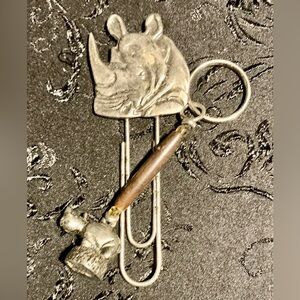 Rhinoceros Bookmark and Keychain Set